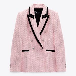 Pink blazer women’s POWERSUIT tweed